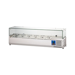 Adjustable refrigerated display case with glass, 6 x GN 1/4 STALGAST 834641