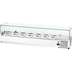 Adjustable refrigerated display case with glass, 7 x GN 1/4 844741 STALGAST