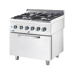 ECO gas cooker with electric oven, 4-burner, P 17+6.5 kW, U G20 STALGAST 9713610