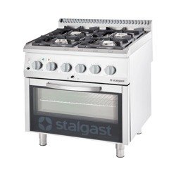 Gas cooker with electric oven, 4-burner, P 20.5+7 kW, U G30 9716130 STALGAST