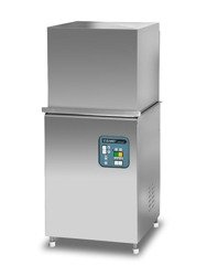 Hooded dishwasher for tableware, hydraulically lifted ZKU.10.20E