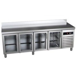 Refrigerated table with glass doors 700 mm GN 1/1 GREEN LINE GTP-7-225-40 D GLASS