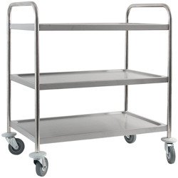 Stainless steel screw-top waiter's cart, 3-shelf 661030 STALGAST