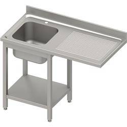 Table with 1-bowl sink.(L) and space for refrigerator or dishwasher 1200x600x900 mm bolted, pressed top,canned edge 100x15x10 STALGAST MEBLE 984906120