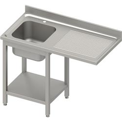 Table with 1-bowl sink.(L) and space for refrigerator or dishwasher 1200x600x900 mm welded, pressed top,canned edge 100x15x10 STALGAST MEBLE 984906120S