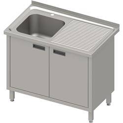 Table with 1-bowl sink.(L),hinged door 1100x600x850 mm, pressed top STALGAST MEBLE 983876110