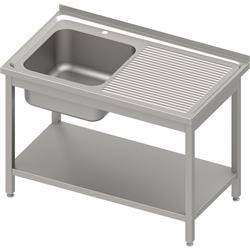 Table with 1-bowl sink.(L),with shelf 1000x600x850 mm welded, pressed top STALGAST MEBLE 983156100S