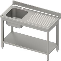 Table with 1-bowl sink.(L),with shelf 1500x600x850 mm bolted, pressed top, canned edge 100x15x10 STALGAST MEBLE 984476150