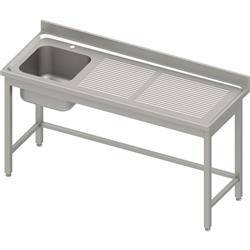 Table with 1-bowl sink.(L),without shelf 1600x700x850 mm, pressed top, canned edge 100x15x10 STALGAST MEBLE 984447160