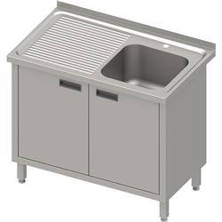 Table with 1-bowl sink.(P),hinged door 1100x700x850 mm, pressed top STALGAST MEBLE 983867110