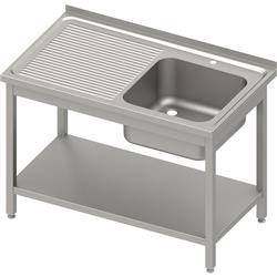 Table with 1-bowl sink.(P),with shelf 1000x700x850 mm bolted, pressed top STALGAST MEBLE 983147100