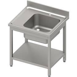 Table with 1-bowl sink.(P),with shelf 800x600x850 mm bolted, pressed top, canned edge 100x15x10 STALGAST MEBLE 984466080