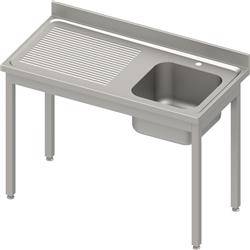 Table with 1-bowl sink.(P),without shelf 1000x600x850 mm bolted, pressed top, canned edge 100x15x10 STALGAST MEBLE 984416100