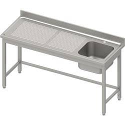 Table with 1-bowl sink.(P),without shelf 1600x700x850 mm, pressed top, canned edge 100x15x10 STALGAST MEBLE 984427160