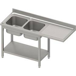 Table with 2 compartment sink.(L) and space for refrigerator or dishwasher 1600x600x900 mm welded, pressed top,canned edge 100x15x10 STALGAST MEBLE 984926160
