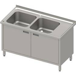 Table with 2 compartment sink.(L),hinged door 1100x600x850 mm, pressed top STALGAST MEBLE 983986110