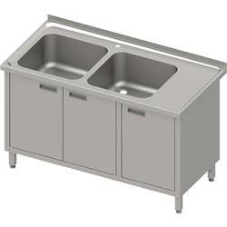 Table with 2 compartment sink.(L),hinged door 1400x700x850 mm, pressed top STALGAST MEBLE 983987140