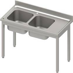 Table with 2 compartment sink.(L),without shelf 1100x700x850 mm bolted, pressed top, canned edge 100x15x10 STALGAST MEBLE 984567110