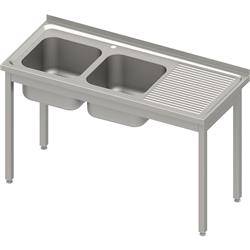 Table with 2 compartment sink.(L),without shelf 1400x600x850 mm bolted, pressed top STALGAST MEBLE 983936140