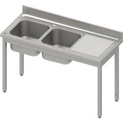 Table with 2 compartment sink.(L),without shelf 1400x600x850 mm bolted, pressed top, canned edge 100x15x10 STALGAST MEBLE 984566140