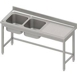 Table with 2 compartment sink.(L),without shelf 1500x600x850 mm, pressed top, canned edge 100x15x10 STALGAST MEBLE 984576150