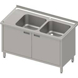 Table with 2 compartment sink.(P),hinged door 1100x600x850 mm, pressed top STALGAST MEBLE 983976110