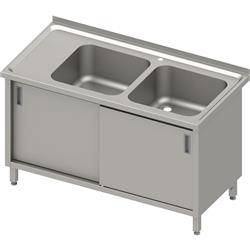 Table with 2 compartment sink.(P),sliding door 1100x700x850 mm, pressed top STALGAST MEBLE 984007110