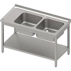 Table with 2 compartment sink.(P),with shelf 1200x600x850 mm bolted, pressed top STALGAST MEBLE 983166120