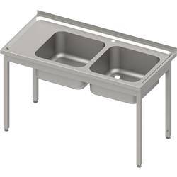 Table with 2 compartment sink.(P),without shelf 1200x700x850 mm bolted, pressed top STALGAST MEBLE 983917120