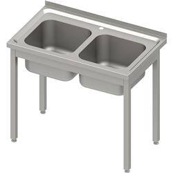 Table with 2 compartment sink.without shelf 1000x600x850 mm welded, pressed top STALGAST MEBLE 983906100S