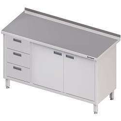 Wall table with three drawer block (L),hinged door 1200x700x850 mm STALGAST MEBLE 980447120