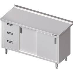 Wall table with three drawer block (L),sliding door 1200x600x850 mm STALGAST MEBLE 980466120