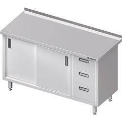 Wall table with three drawer block (P),sliding door 1200x600x850 mm STALGAST MEBLE 980476120