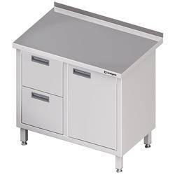 Wall table with two drawer block (L),hinged door 1000x700x850 mm STALGAST MEBLE 980307100