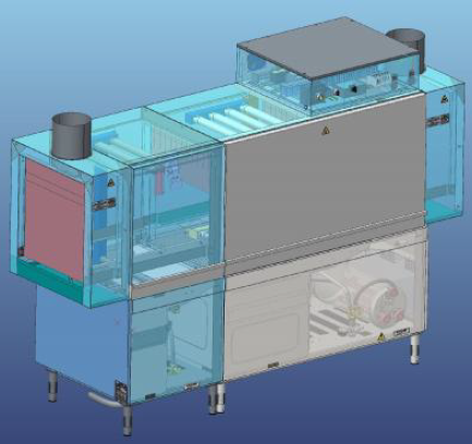 270L/R basket tunnel dishwasher