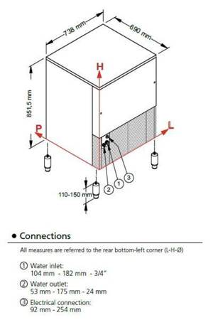 Frozen Stone ice cube maker | 140 kg/24h | air cooling system | SLT270A