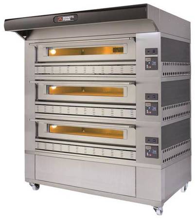 Gas multilevel pizza ovens P110G "A" single chamber oven with hood and base