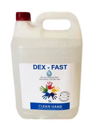 Gel for hygienic hand skin disinfection Dex-Fast | 5 liters | on hand