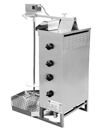 Gyros | gas kebab toaster | 4 burners | 60kg load KLG221