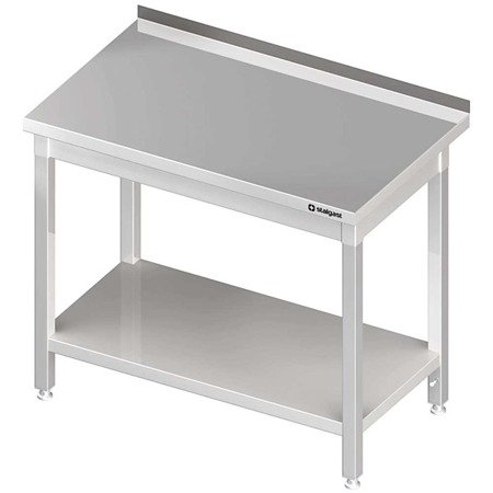 Steel table with shelf, wall-mounted, bolted, 1800x600x850 mm 611386 STALGAST