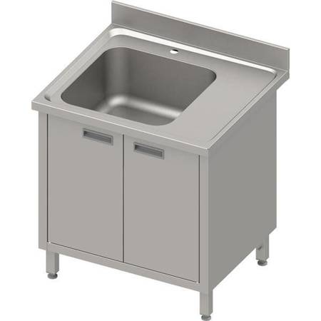 Table with 1-bowl sink.(L),hinged door 800x700x850 mm, pressed top,canned edge 100x15x10 STALGAST MEBLE 984507080