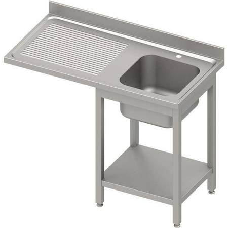 Table with 1-bowl sink.(P) and space for refrigerator or dishwasher 1700x700x900 mm bolted, pressed top,canned edge 100x15x10 STALGAST MEBLE 984897170