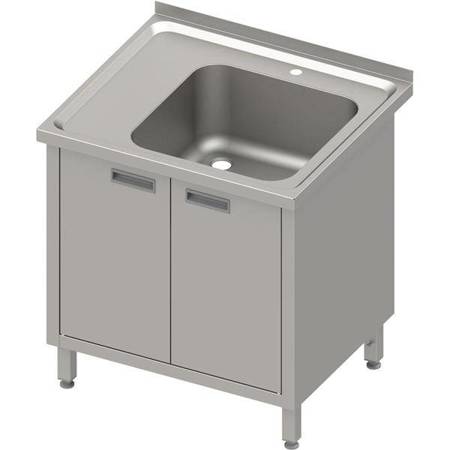 Table with 1-bowl sink.(P),hinged door 800x700x850 mm, pressed top STALGAST MEBLE 983867080