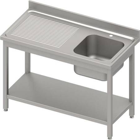 Table with 1-bowl sink.(P),with shelf 1700x600x850 mm welded, pressed top, canned edge 100x15x10 STALGAST MEBLE 984466170S