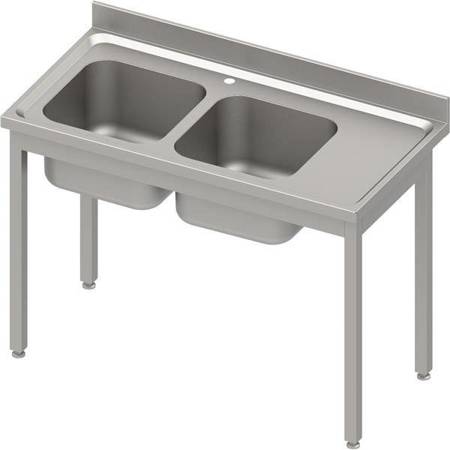 Table with 2 compartment sink.(L),without shelf 1100x700x850 mm bolted, pressed top, canned edge 100x15x10 STALGAST MEBLE 984567110