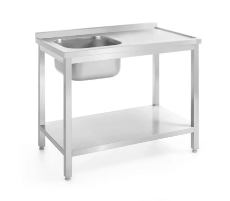 Table with one sink with shelf, left - screwed, with dimensions.1000x700x(H) HENDI 812945