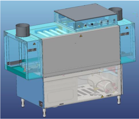 Tunnel garbage can dishwasher 220L/R