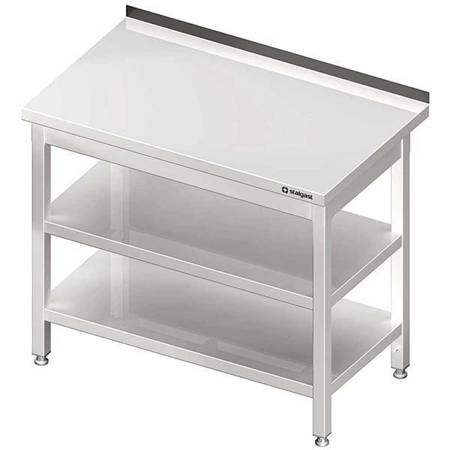 Wall table with 2 shelves 1500x600x850 mm bolted STALGAST MEBLE 980066150