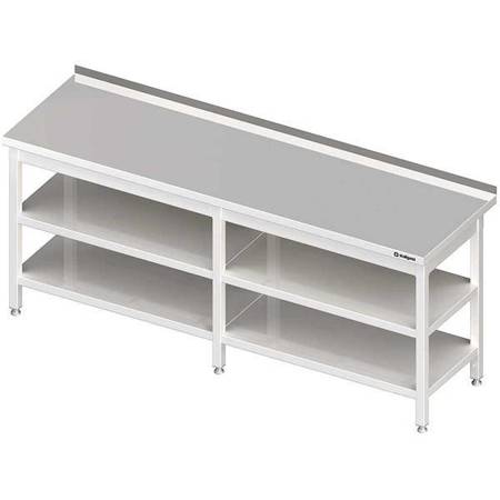 Wall table with 2 shelves 2200x600x850 mm welded STALGAST MEBLE 980076220