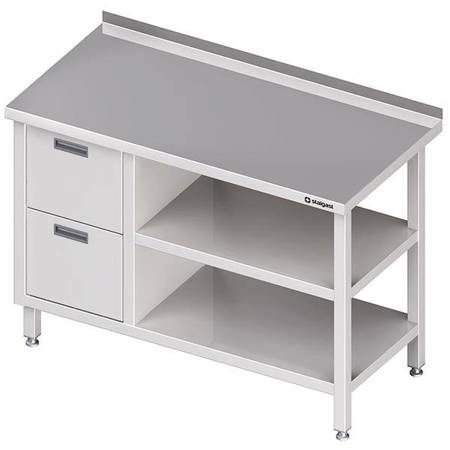 Wall table with two drawer block (L),and 2 shelves 1800x700x850 mm STALGAST MEBLE 980287180